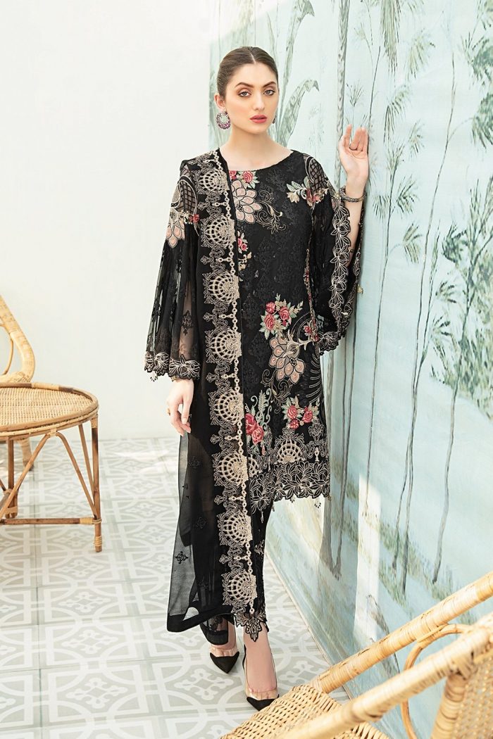 Rangoon- F1907-Chiffon 3 Piece suit - Image 4