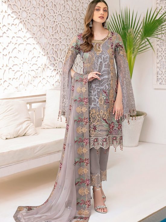 Minahil- M309-Chiffon 3 Piece suit