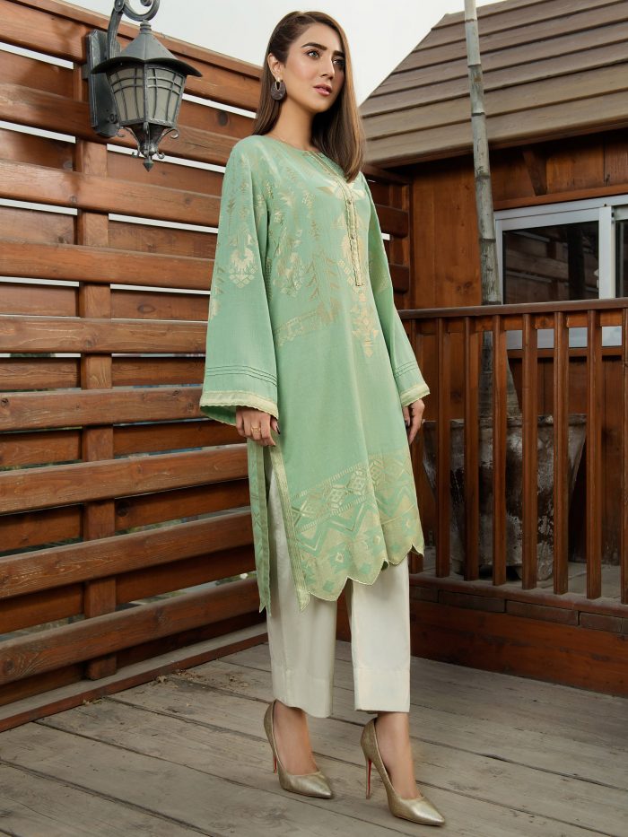 Jacquard-1306 Shirt - Sea Green - Image 4