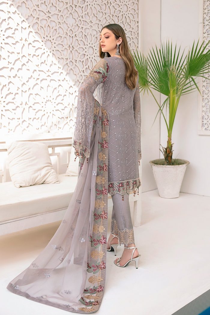Minahil- M309-Chiffon 3 Piece suit - Image 6