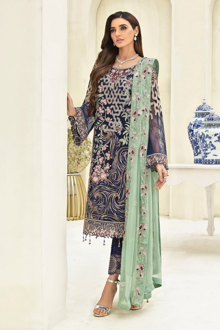 Chevron- A306-Chiffon 3 Piece suit - Image 7