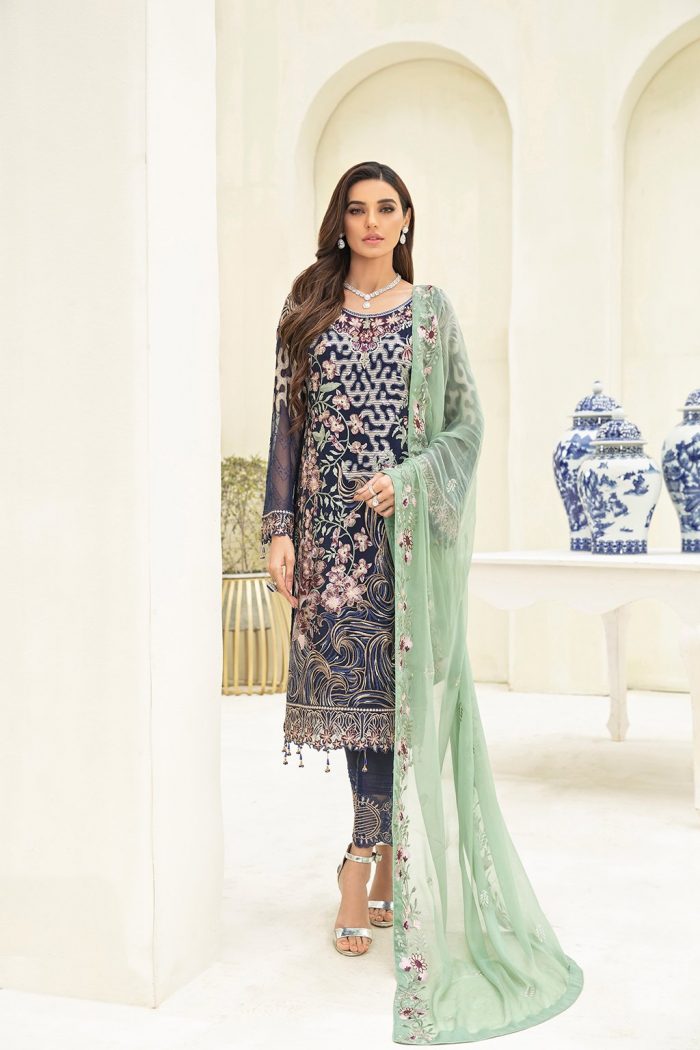 Chevron- A306-Chiffon 3 Piece suit - Image 6