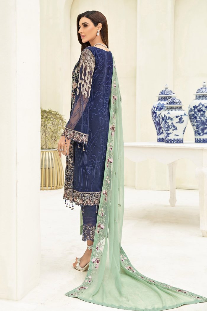 Chevron- A306-Chiffon 3 Piece suit - Image 4
