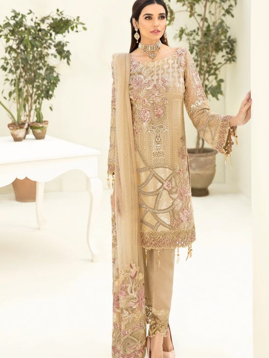 Chevron- A312-Chiffon 3 Piece suit