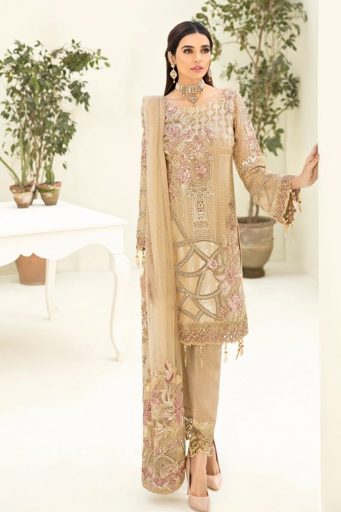 Chevron- A312-Chiffon 3 Piece suit