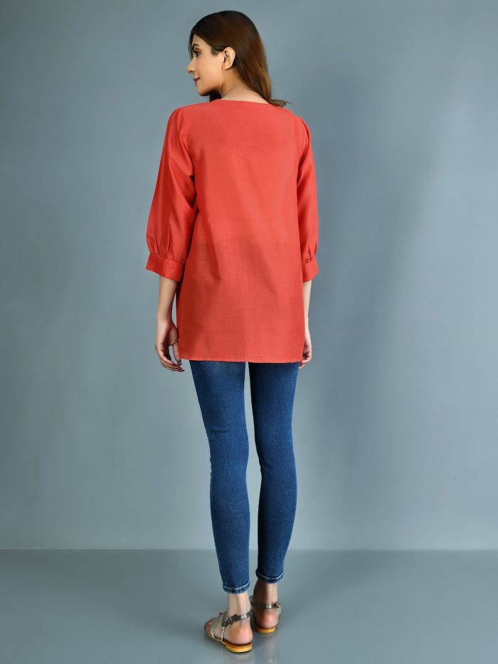 Embroidered Lawn Textured Kurti - Image 4