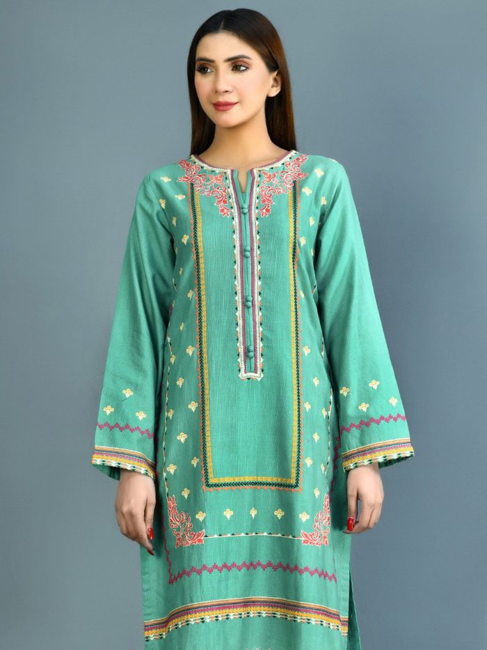 Khadar-Shirt dupatta Green - Image 4