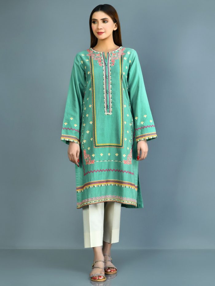 Khadar-Shirt dupatta Green - Image 5