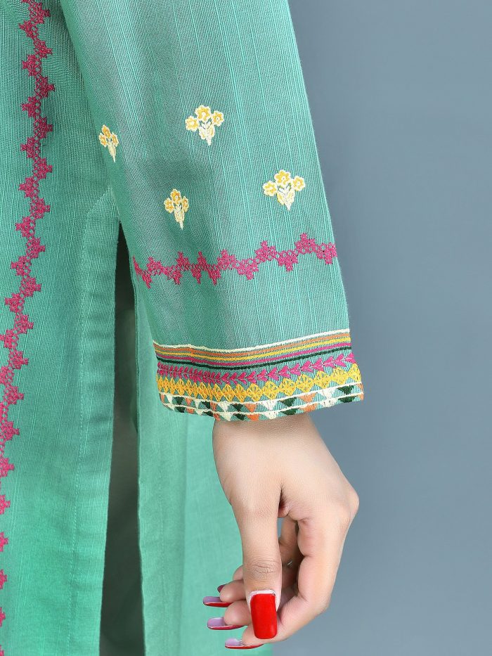 Khadar-Shirt dupatta Green - Image 2