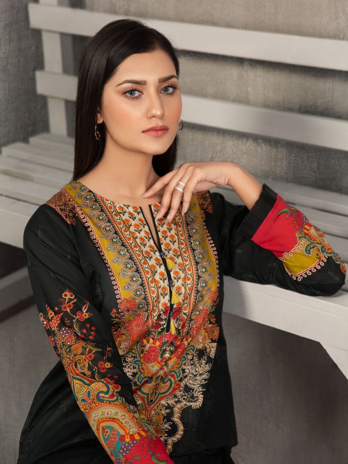 Lawn-Shirt and Trouser- Black - Image 5