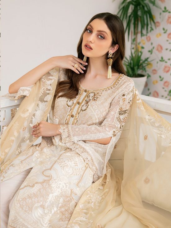 Minahil- M307-Chiffon 3 Piece suit