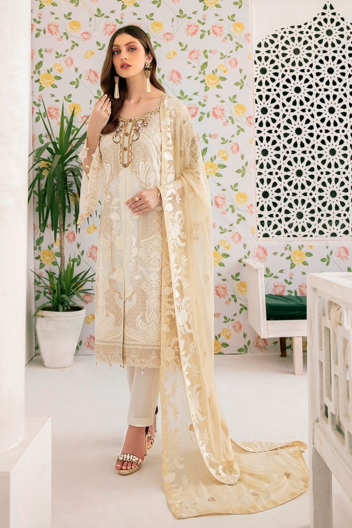 Minahil- M307-Chiffon 3 Piece suit - Image 4