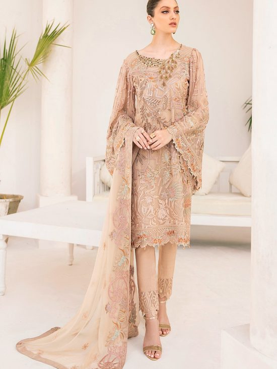 Minahil- M310-Chiffon 3 Piece suit
