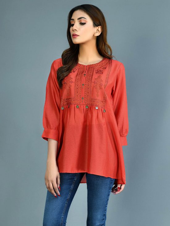 Embroidered Lawn Textured Kurti