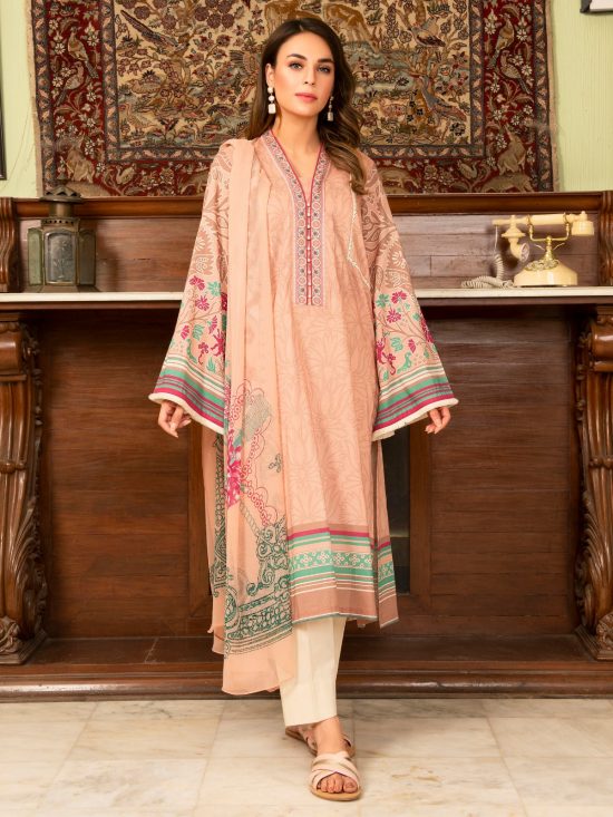 Lawn-Shirt and Chiffon Dupatta- Pink