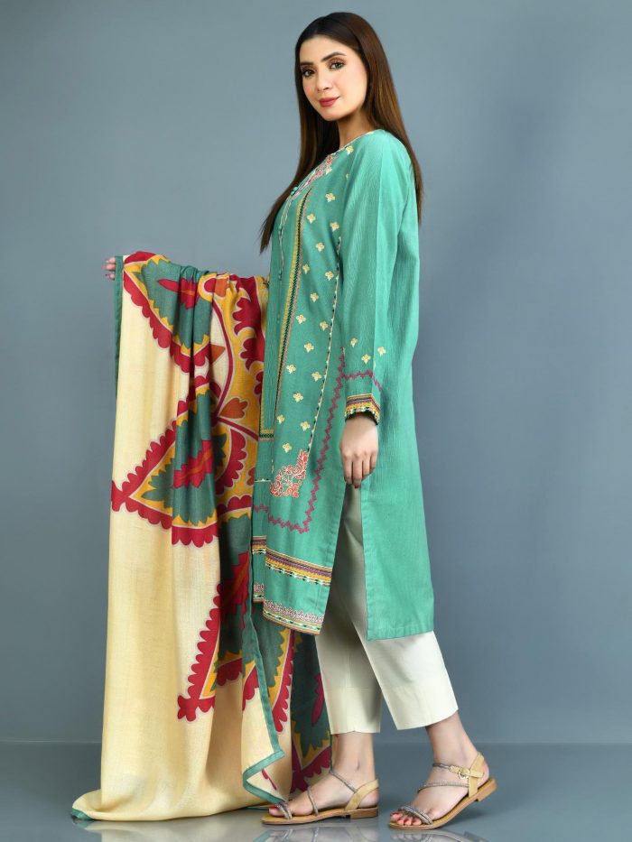 Khadar-Shirt dupatta Green - Image 8