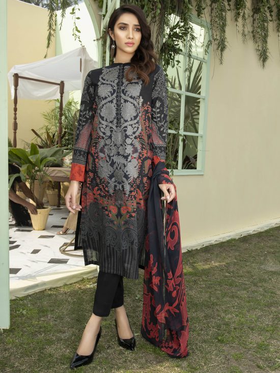 Lawn-Shirt Chiffon Dupatta- Black