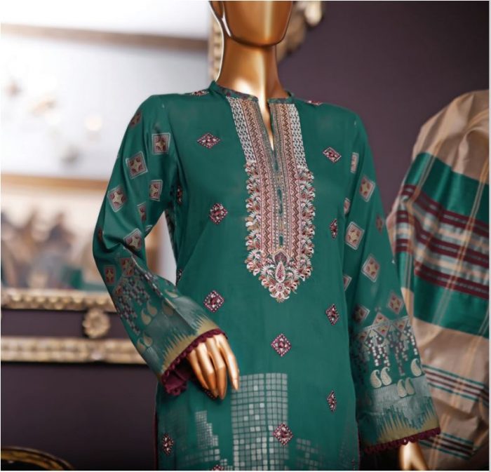 Dynasty Jacquard Embroidered Collection 3 PC D-03 - Image 6