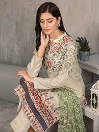 Lawn Shirt and Dupatta - Beige