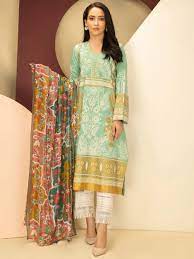 Lawn Shirt and Dupatta - Zinc